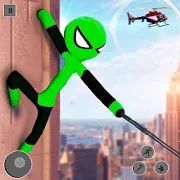 Скачать паук Stickman канат герой большой злодеяние город (Взлом открыто все) версия 2.3 apk на Андроид