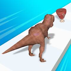 Скачать Dinosaur Game Run Dino Rush 3D (Взлом на деньги) версия 0.7.9 apk на Андроид