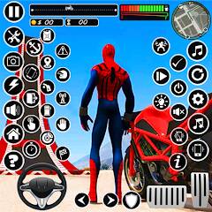 Скачать Superhero Tricky Bike Stunt (Взлом на деньги) версия 1.7.8 apk на Андроид
