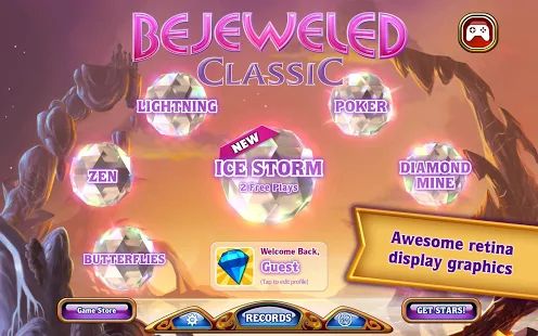 Скачать Bejeweled Classic (Взлом на деньги) версия Зависит от устройства apk на Андроид