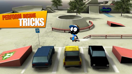 Скачать Stickman Skate Battle (Взлом на монеты) версия 2.3.2 apk на Андроид