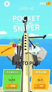 Скачать Pocket Sniper! (Взлом на деньги) версия 1.0.7.1 apk на Андроид