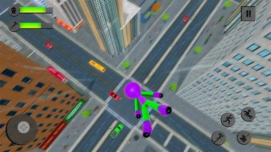 Скачать паук Stickman канат герой большой злодеяние город (Взлом открыто все) версия 2.3 apk на Андроид