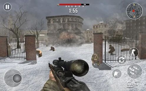 Скачать зимние герои Второй мировой войны - Стрелялки (Взлом на монеты) версия 1.2.0 apk на Андроид