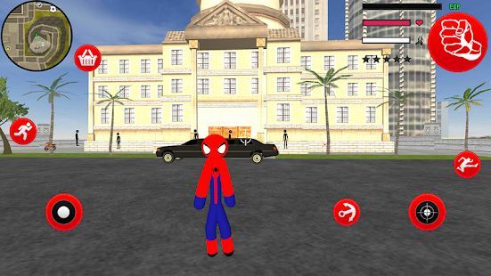 Скачать Amazing Spider-StickMan Rope Hero Gangstar Crime (Взлом открыто все) версия 2.1 apk на Андроид