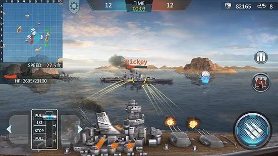 Скачать Атака военных кораблей 3D (Взлом на деньги) версия 1.0.7 apk на Андроид
