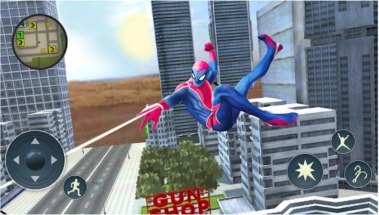 Скачать Spider Rope Hero - Gangster Crime City (Взлом открыто все) версия Зависит от устройства apk на Андроид