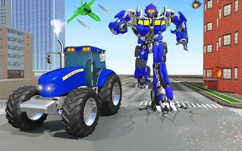 Скачать Tractor Robot Transform Car War : Moto Robot Games (Взлом на монеты) версия Зависит от устройства apk на Андроид