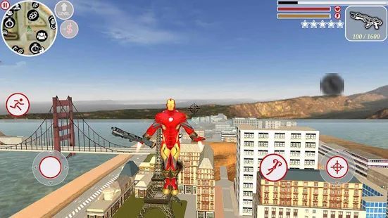 Скачать Super Iron Rope Hero - Fighting Gangstar Crime (Взлом на монеты) версия 3.6 apk на Андроид