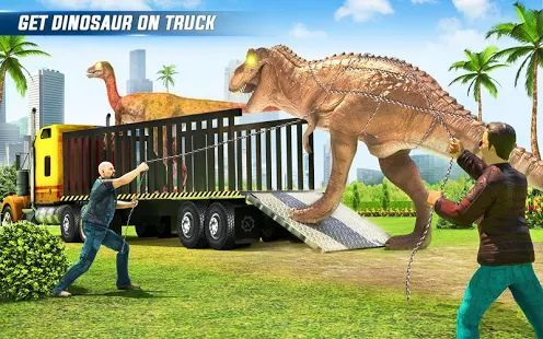 Скачать злой динозавр транспорт зоопарк грузовик перевозки (Взлом на деньги) версия 31 apk на Андроид