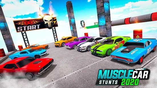 Скачать Muscle Car Stunts 2020: Mega Ramp Stunt Car Games (Взлом открыто все) версия 1.1.9 apk на Андроид