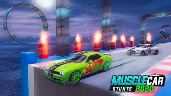 Скачать Muscle Car Stunts 2020: Mega Ramp Stunt Car Games (Взлом открыто все) версия 1.1.9 apk на Андроид
