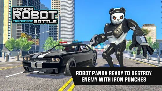 Скачать Police Panda Robot Car Transform: Robot Car Games (Взлом на деньги) версия 1.6 apk на Андроид