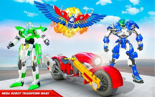 Скачать Flying Police Eagle Bike Robot Hero: Robot Games (Взлом открыто все) версия 30 apk на Андроид