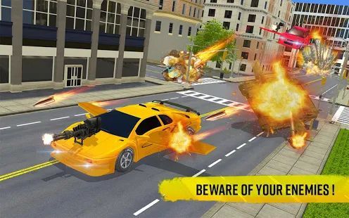 Скачать Flying Car Shooting Game: Modern Car Games 2020 (Взлом открыто все) версия 1.1 apk на Андроид