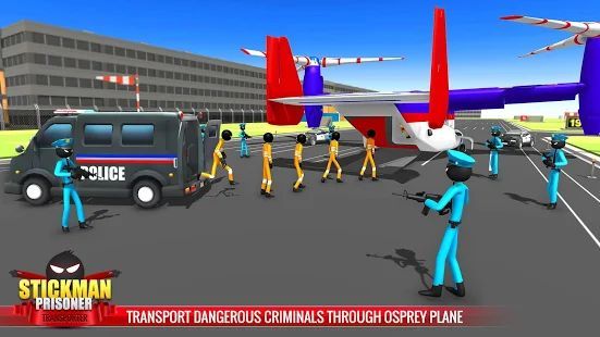 Скачать Stickman Преступник Транспорт : Полиция фургон (Взлом на монеты) версия 4.4 apk на Андроид