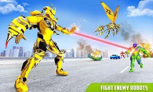 Скачать летящая пчела делает робот битву: игры робота (Взлом на монеты) версия 5 apk на Андроид