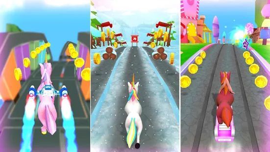 Скачать Единорог Бегун 2020 - Бег И Гонка На Пони Игра (Взлом на монеты) версия 4.4 apk на Андроид