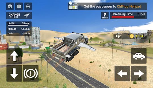 Скачать Flying Car Transport Simulator (Взлом на монеты) версия 1.26 apk на Андроид