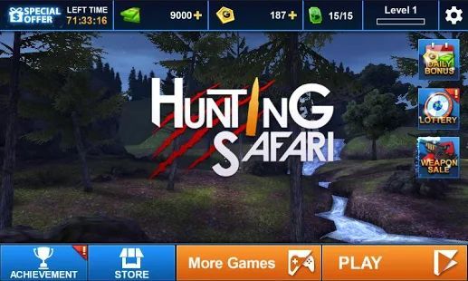 Скачать Охотничье сафари 3D (Взлом на монеты) версия 1.5 apk на Андроид