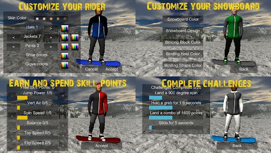 Скачать Snowboard Freestyle Mountain (Взлом на монеты) версия 1.09 apk на Андроид