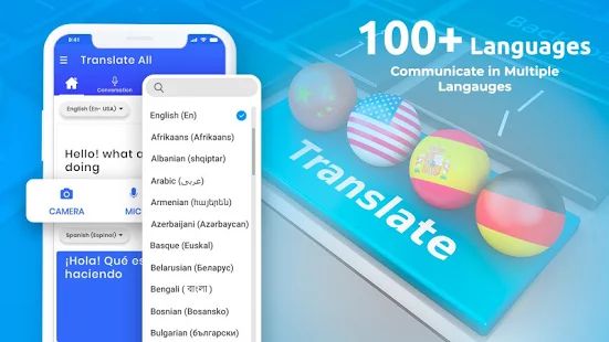 Скачать переводчик всех языков - голосовой переводчик (Встроенный кеш) версия 1.3.1 apk на Андроид