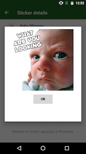 Скачать WAstickerApps ребенок Смешные лица с фразами (Неограниченные функции) версия 1.4 apk на Андроид