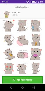 Скачать WAStickerApps Cute Cat Stickers (Разблокированная) версия 1.4 apk на Андроид