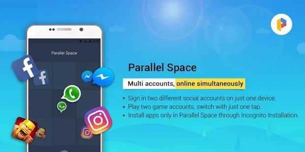 Скачать Parallel Space Lite－Dual App (Все открыто) версия 4.0.9035 apk на Андроид