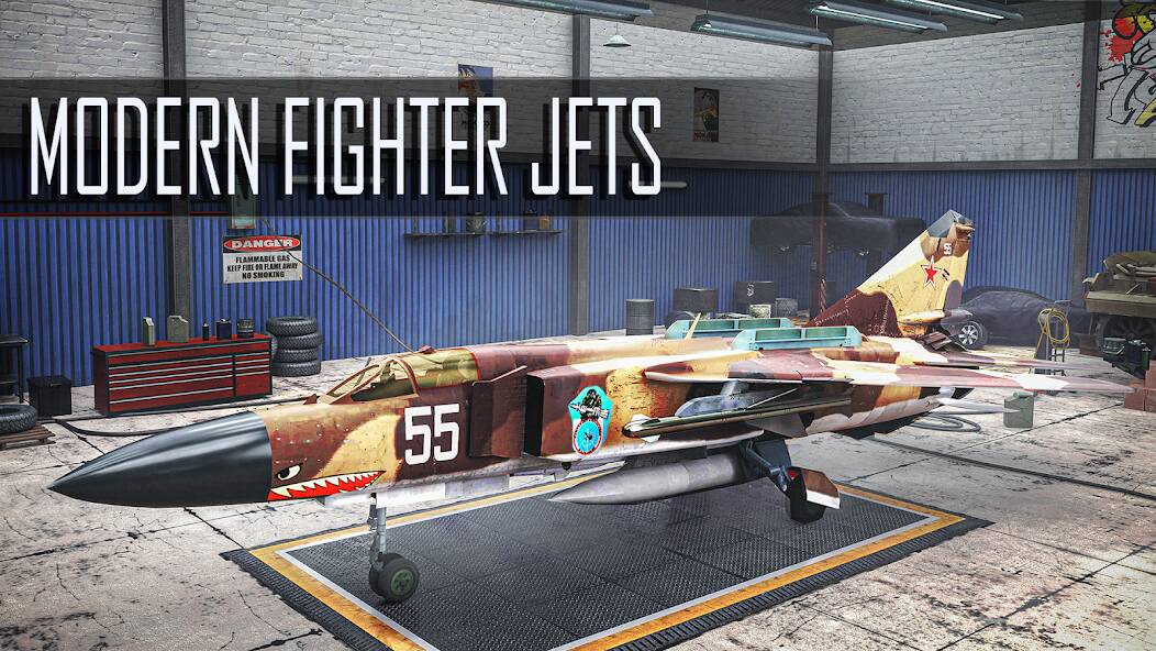 Скачать Jet Fighter: Plane Game (Взлом открыто все) версия 2.2.3 apk на Андроид