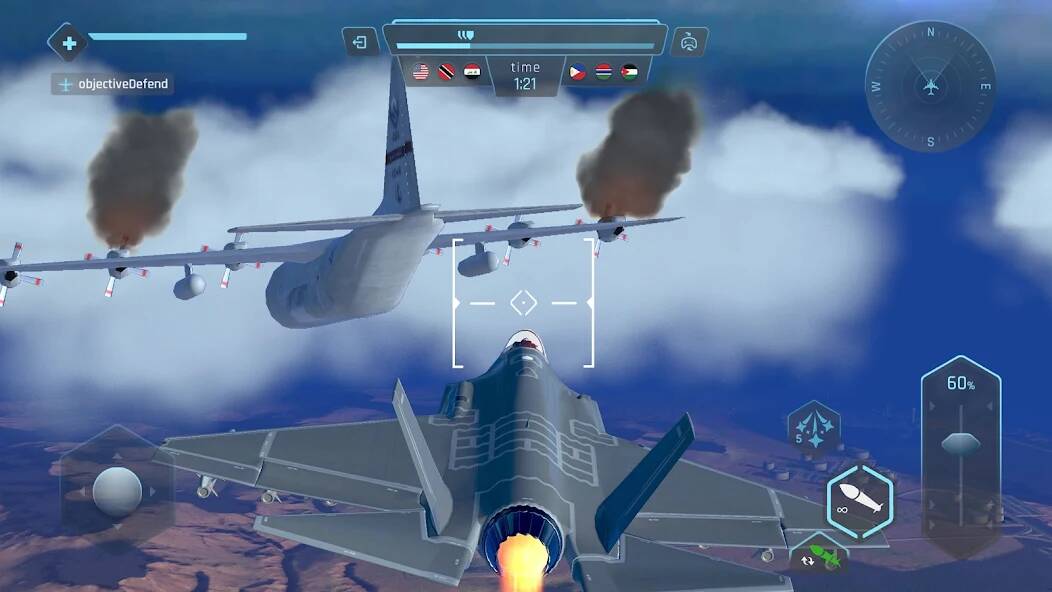 Скачать Sky Warriors: воздушные бои (Взлом на монеты) версия 1.9.7 apk на Андроид