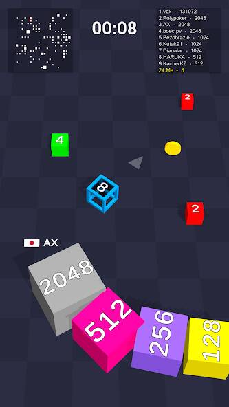 Скачать Cube Arena 2048 — змейка числа (Взлом на деньги) версия 2.7.2 apk на Андроид