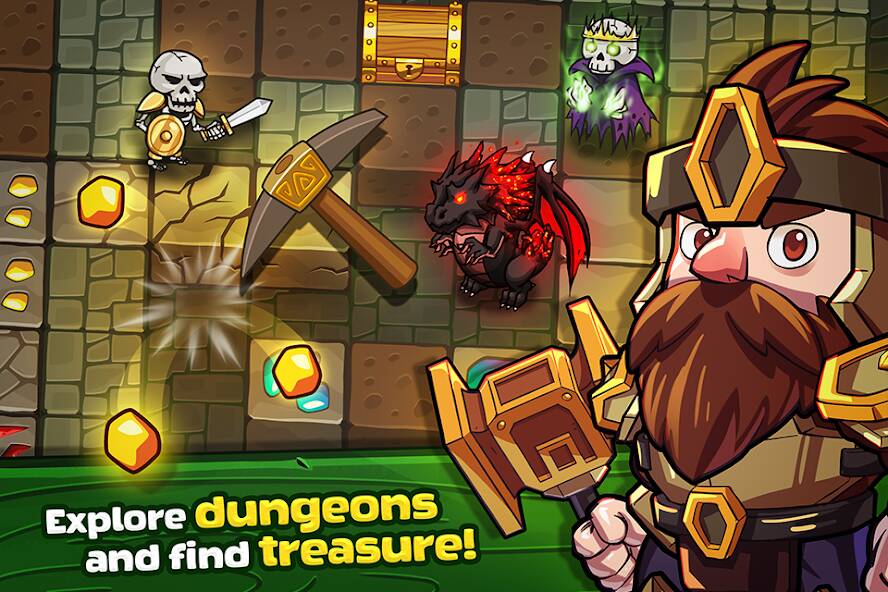 Скачать Mine Quest: Dwarven Adventure (Взлом открыто все) версия 2.4.6 apk на Андроид
