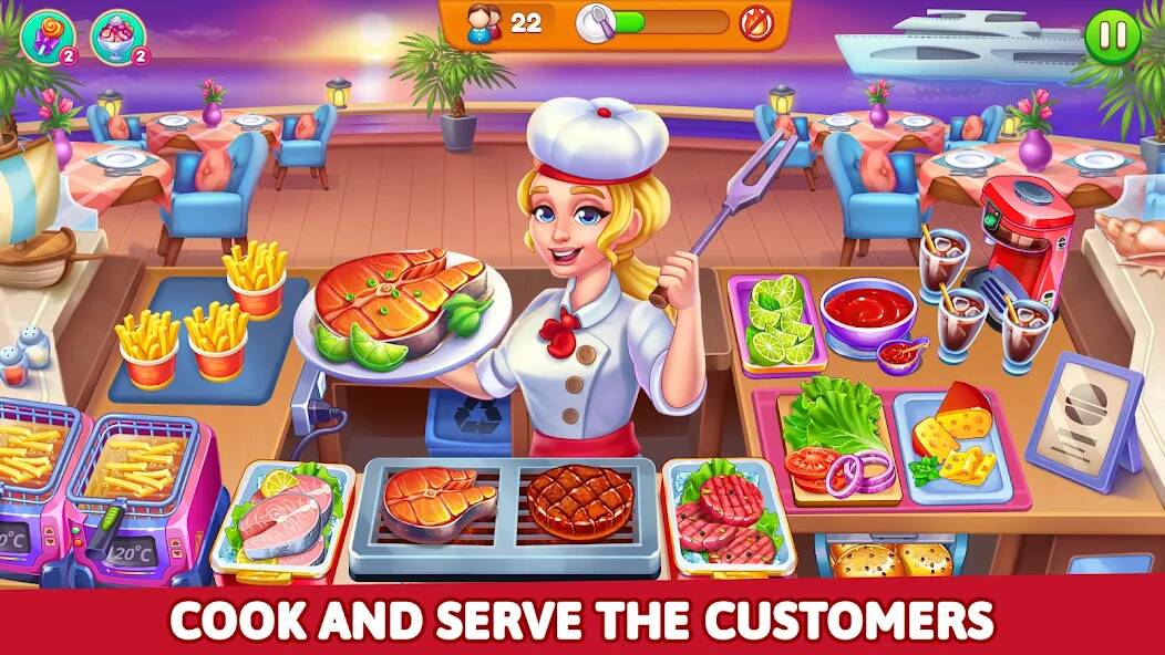 Скачать Готовка Ресторан Еда игры (Взлом открыто все) версия 2.7.9 apk на Андроид