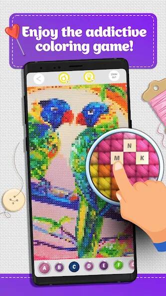 Скачать Cross Stitch Coloring Art (Взлом на монеты) версия 2.6.3 apk на Андроид