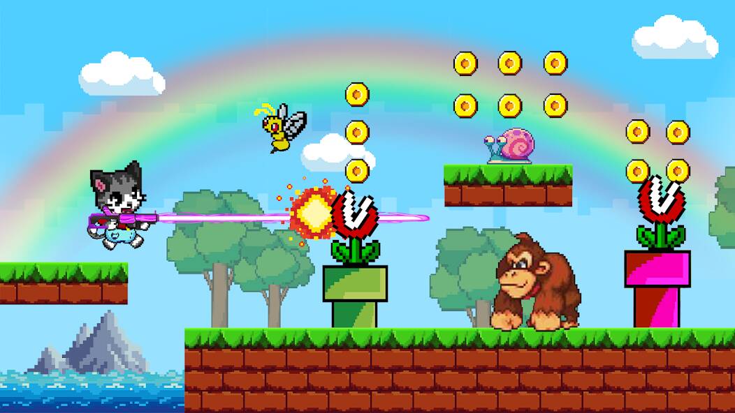 Скачать Cat's World : Jungle Adventure (Взлом открыто все) версия 1.1.5 apk на Андроид