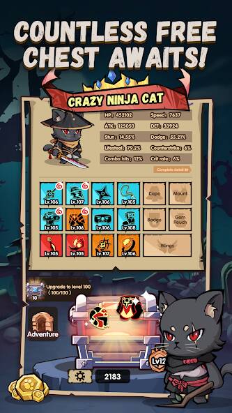 Скачать Ninja Cat - Idle Arena (Взлом на монеты) версия 2.8.6 apk на Андроид