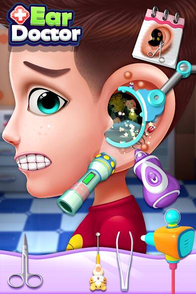 Скачать Доктор уха - Crazy Ear Doctor (Взлом на деньги) версия 0.9.1 apk на Андроид