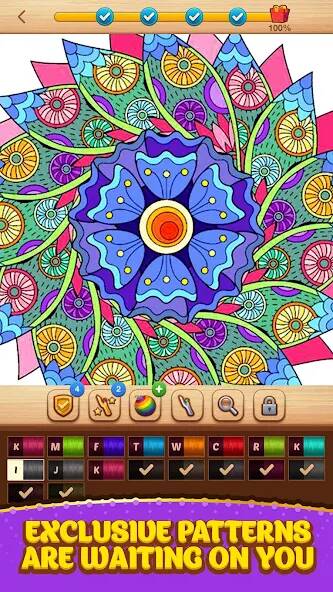 Скачать Cross Stitch Coloring Mandala (Взлом открыто все) версия 1.7.1 apk на Андроид