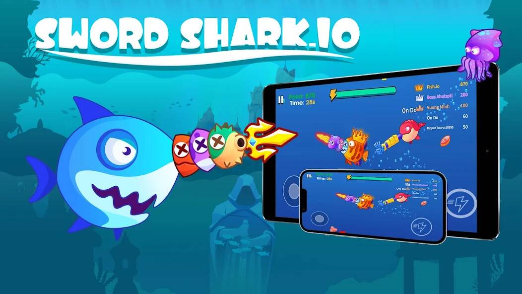 Скачать Sword Shark.io - Hungry Shark (Взлом открыто все) версия 2.2.2 apk на Андроид