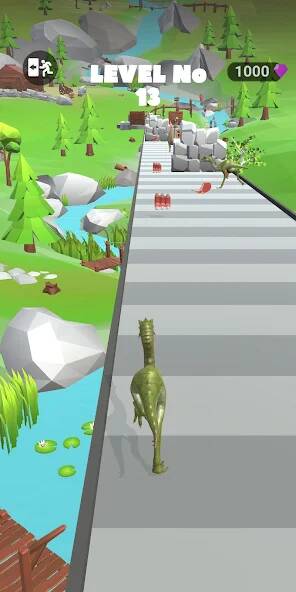 Скачать Dinosaur Game Run Dino Rush 3D (Взлом на деньги) версия 0.7.9 apk на Андроид