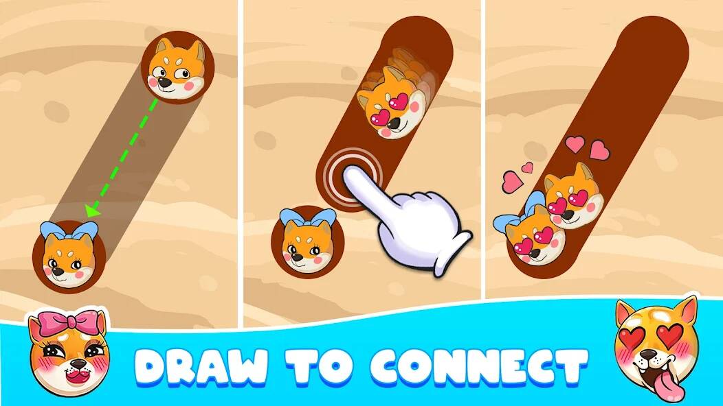 Скачать Connect Doge: Draw Love Lines (Взлом открыто все) версия 0.6.3 apk на Андроид