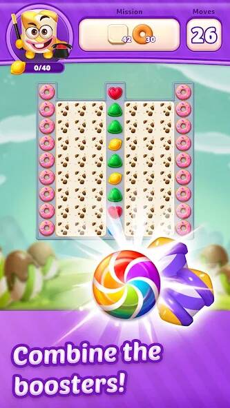 Скачать Lollipop Sweet Heroes Match3 (Взлом на деньги) версия 1.5.5 apk на Андроид