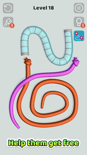 Скачать Tangled Snakes (Взлом открыто все) версия 1.4.8 apk на Андроид