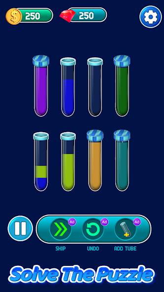 Скачать Water Sort Color Sorting game (Взлом на монеты) версия 2.6.6 apk на Андроид