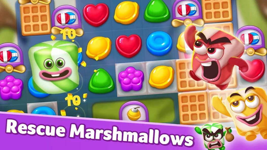 Скачать Lollipop & Marshmallow Match3 (Взлом на монеты) версия 0.5.6 apk на Андроид