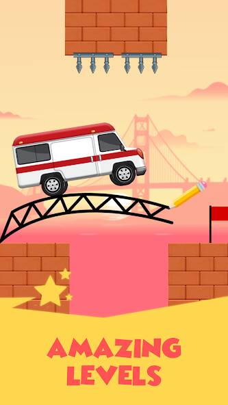 Скачать Draw 2 Bridge: Draw Save Car (Взлом на деньги) версия 2.2.1 apk на Андроид