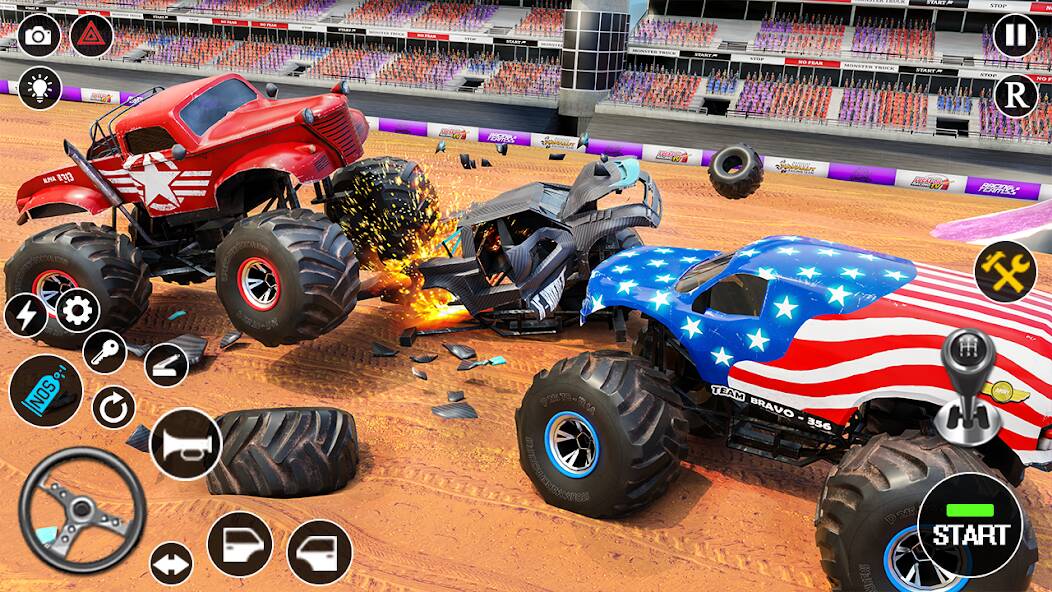 Скачать Fearless US Monster Truck Game (Взлом открыто все) версия 1.9.8 apk на Андроид
