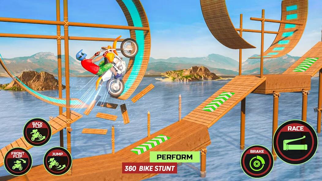 Скачать Motor Bike Stunt Racing Games (Взлом на деньги) версия 0.2.2 apk на Андроид