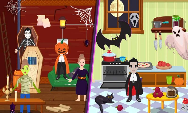 Скачать Pretend Play Halloween Party (Взлом открыто все) версия 2.8.7 apk на Андроид